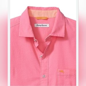 Tommy Bahama Men's Nova Wave Stretch Short Sleeve Seersucker Button-Up Shirt